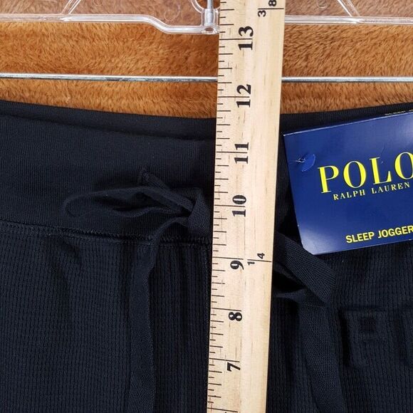 POLO RALPH LAUREN Pants Mens Small Black Drawstring Jogger Waffle Thermal Logo - Picture 8 of 10